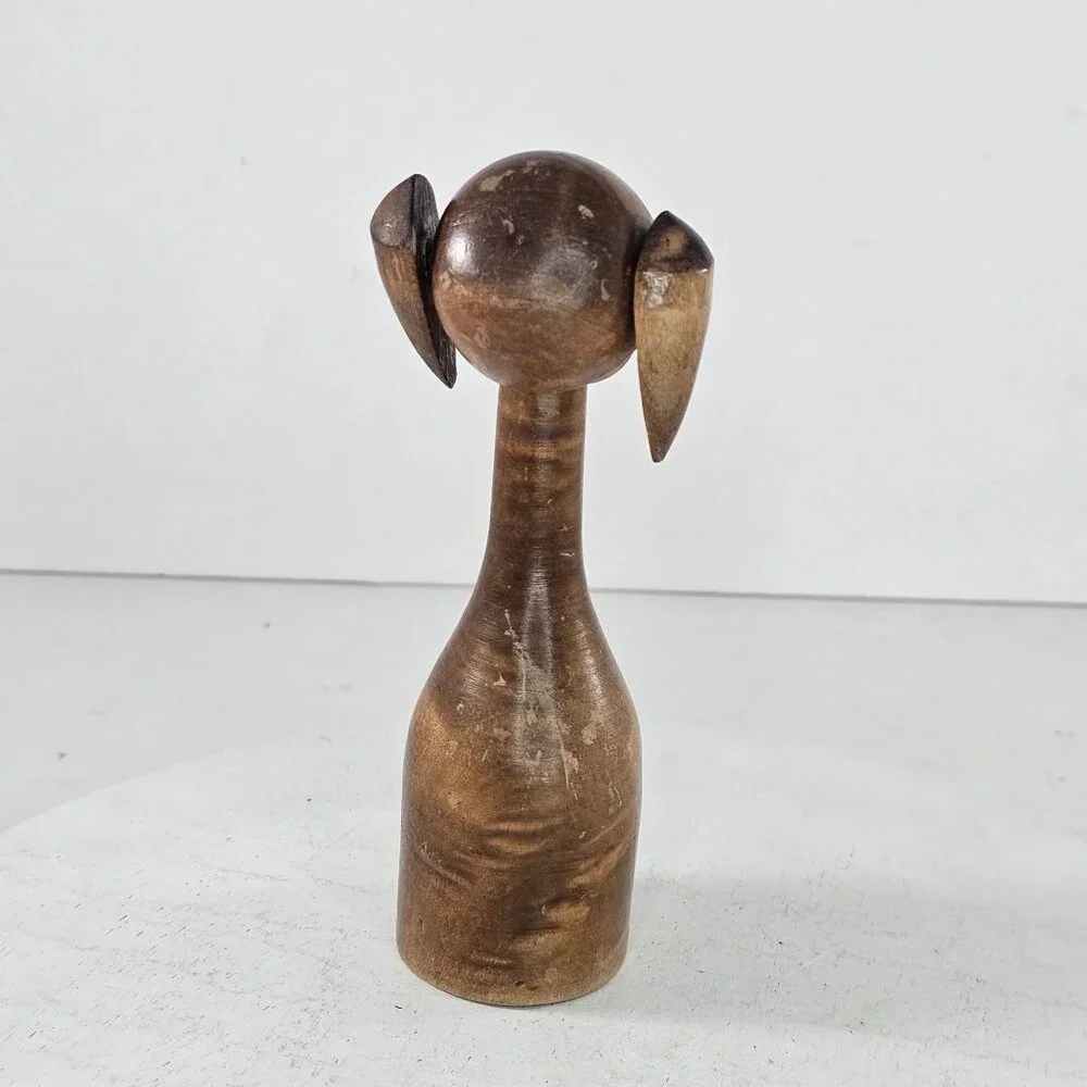 1964 Timber Line Woodcraft Wooden Puppy Dog Pen Pencil Holder Desk Figurine
